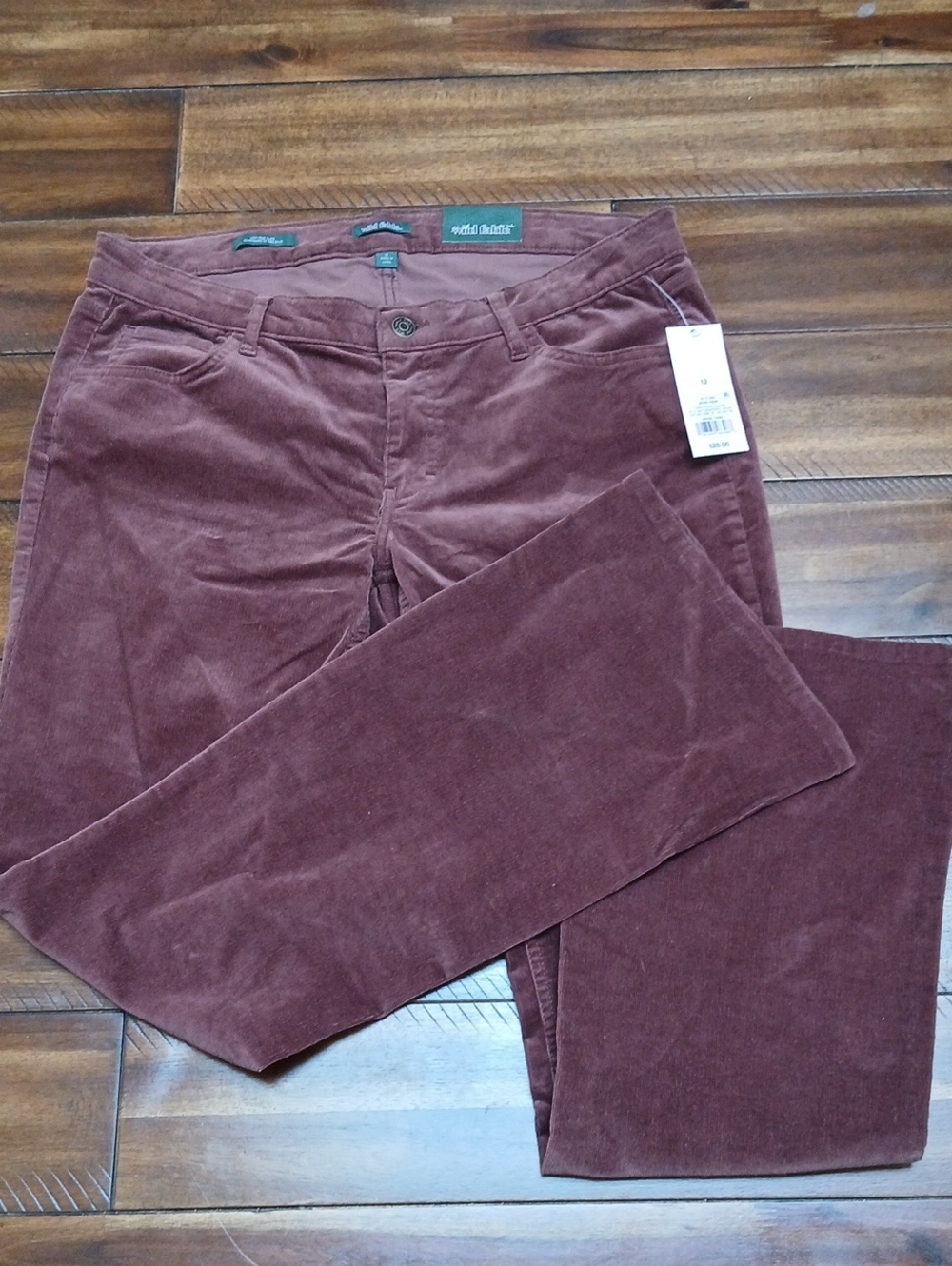 wild fable Women's Corduroy Low Rise Flare Pants in Wine Brown